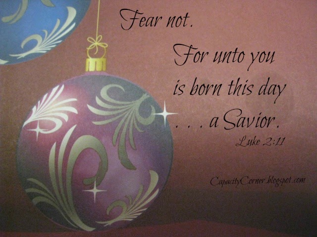 Fear Not: For Unto You is Born This Day . . . a Savior