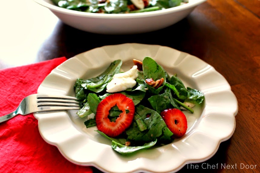 Spinach Strawberry Salad with Fresh Mozzarella