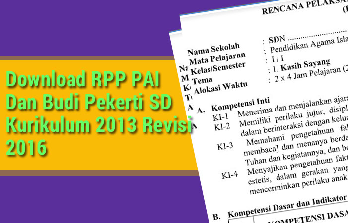 Download RPP PAI SD Kurikulum 2013