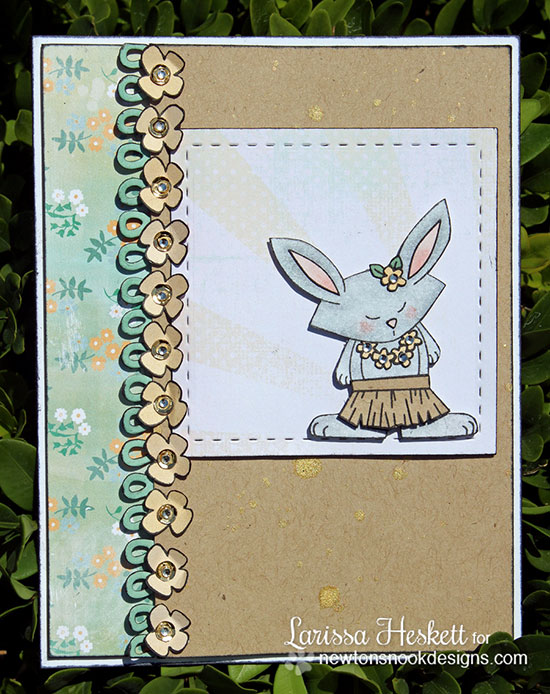 Hula dancing Bunny card by Larissa Heskett for Newton's Nook Designs | Beach Party Stamp Set