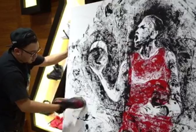 THE SNEAKER ADDICT: Amazing Michael Jordan Painting Painted With Jordan