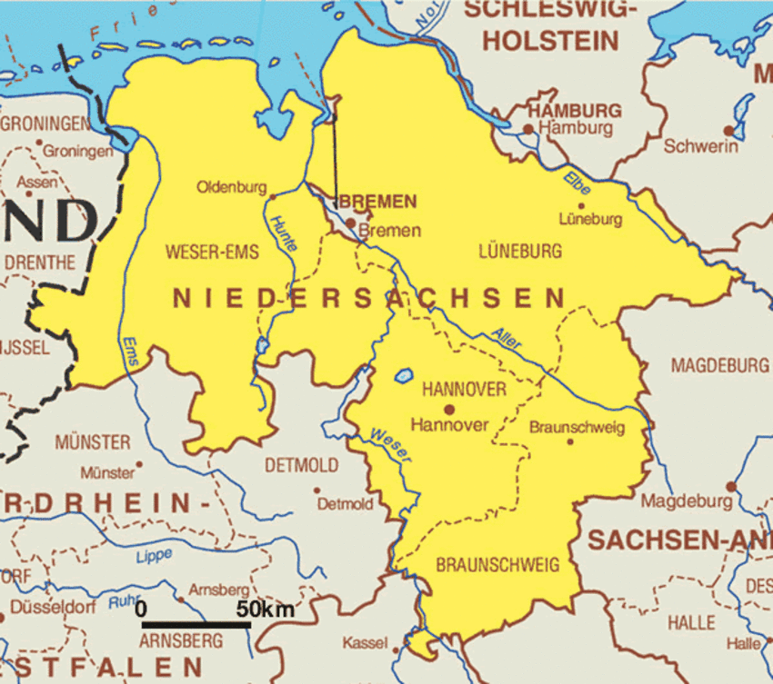 Landkarte Deutschland Regionen Politische