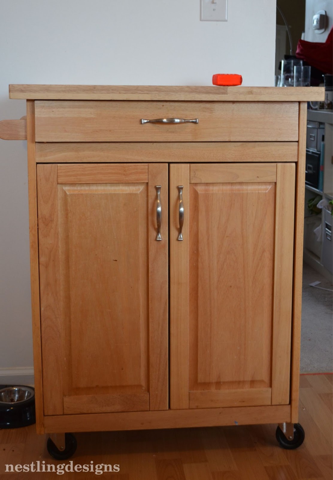 Nestling One Room at a Time Kitchen Cart turned Coffee Bar DIY