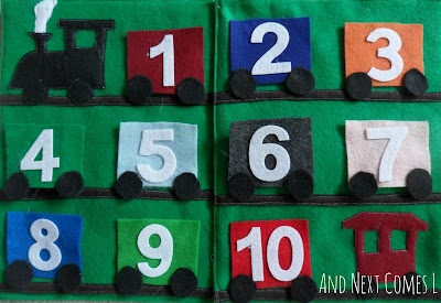 Number train quiet book page