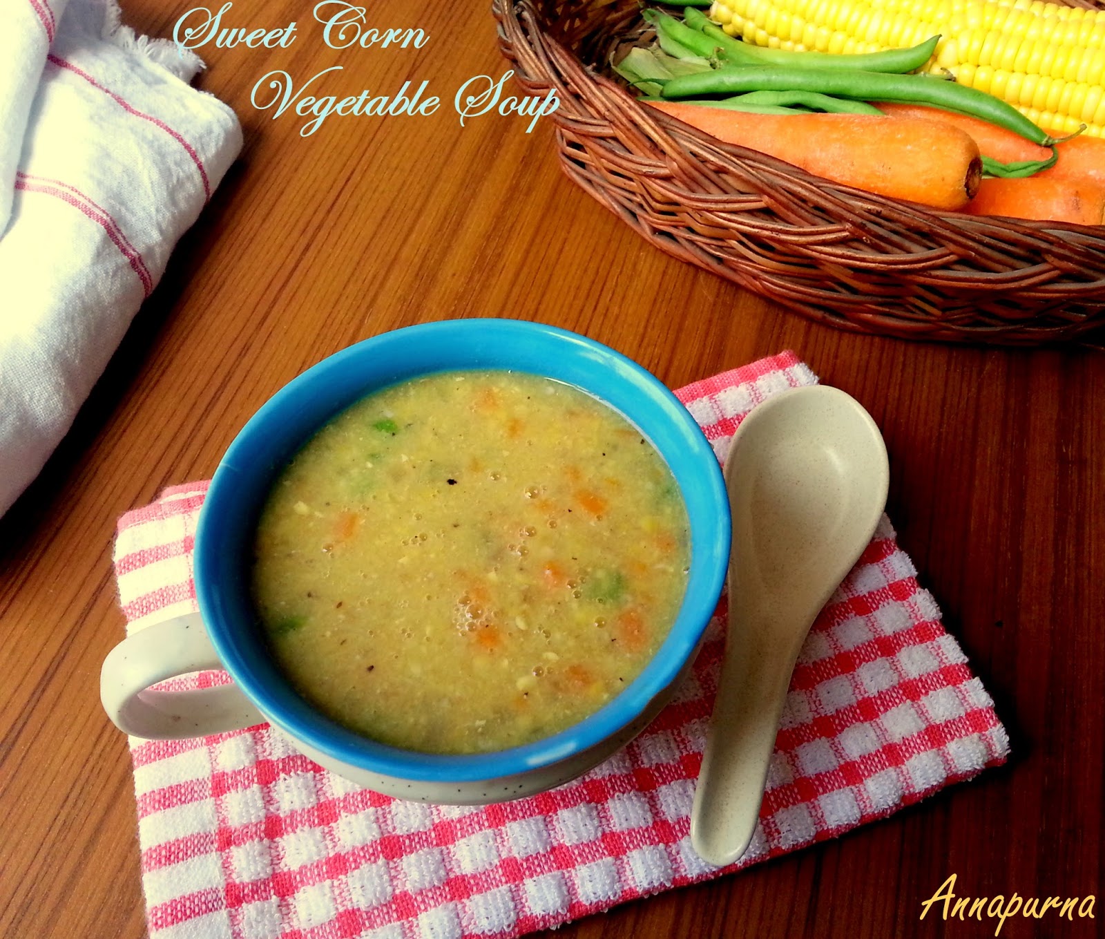 Annapurna Sweet Corn Vegetable Soup