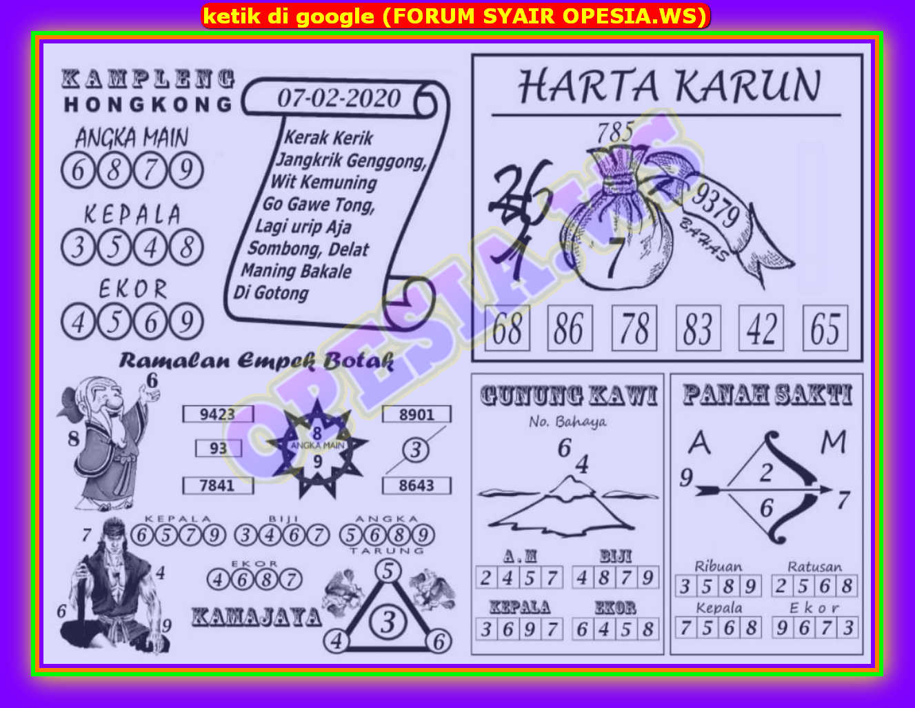 1 New Message Kode Syair Hongkong 7 Februari 2020 Forum Syair Togel Hongkong Singapura Sydney