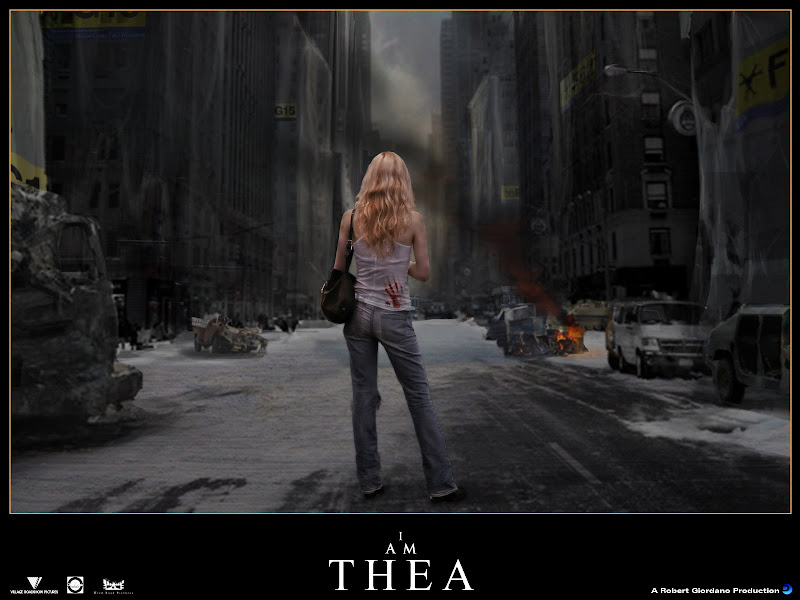 photo of Thea photoshopped into a scene from a zombie apocalypse, composite by Robert Giordano