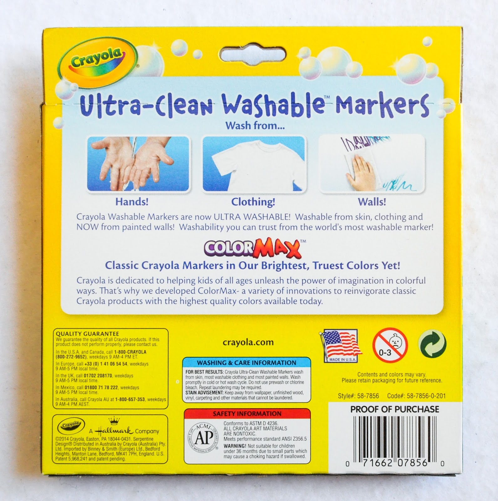 Crayola UltraClean Washable Markers Color MAX What's Inside the Box