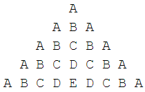 Alphabet pyramid pattern program in java