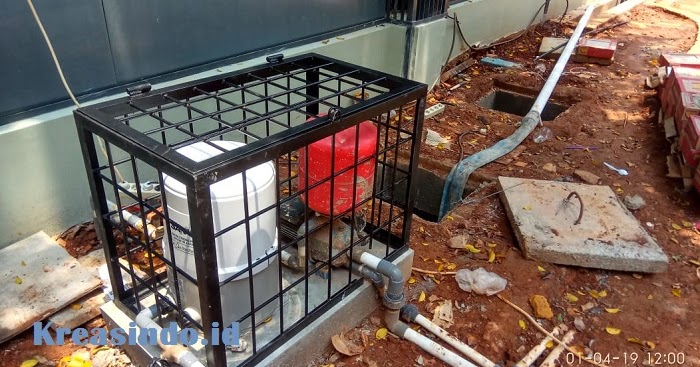 Kerangkeng Besi Mesin Air pesanan Bpk Bahtiar di Kebayoran