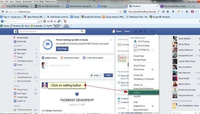 Go to the settings menu Go to the settings menu