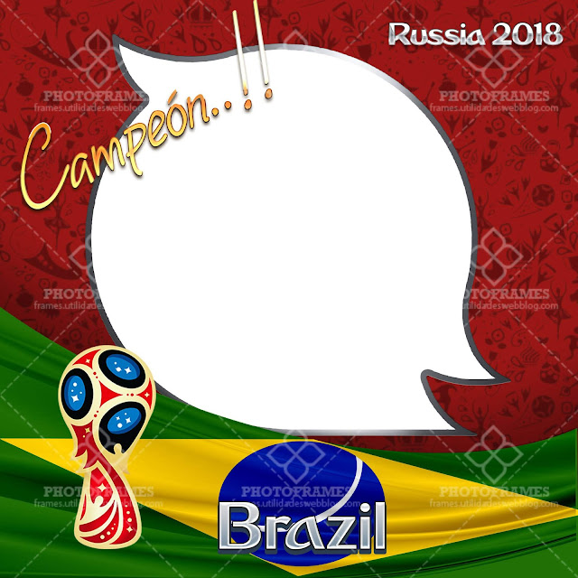 Marco para fotos del mundial de fútbol Rusia 2018 versión Brazil