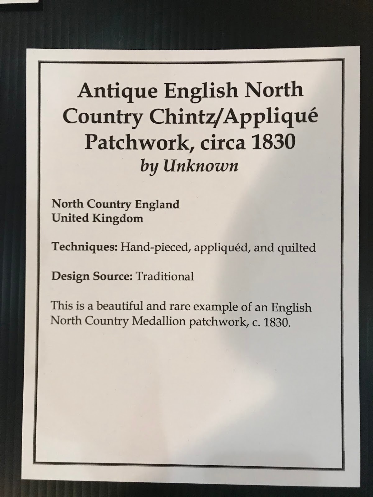 Humble Quilts Highlight of British Isles Quilts IQF