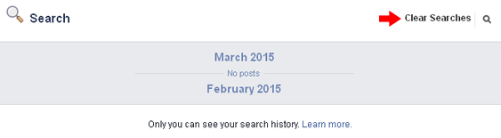 facebook clear searches
