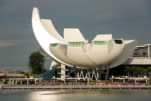 singapur, barvy, budovy, cestování, svět, art science museum, singapore