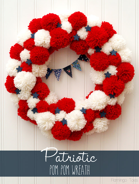 Patriotic PomPom Wreath
