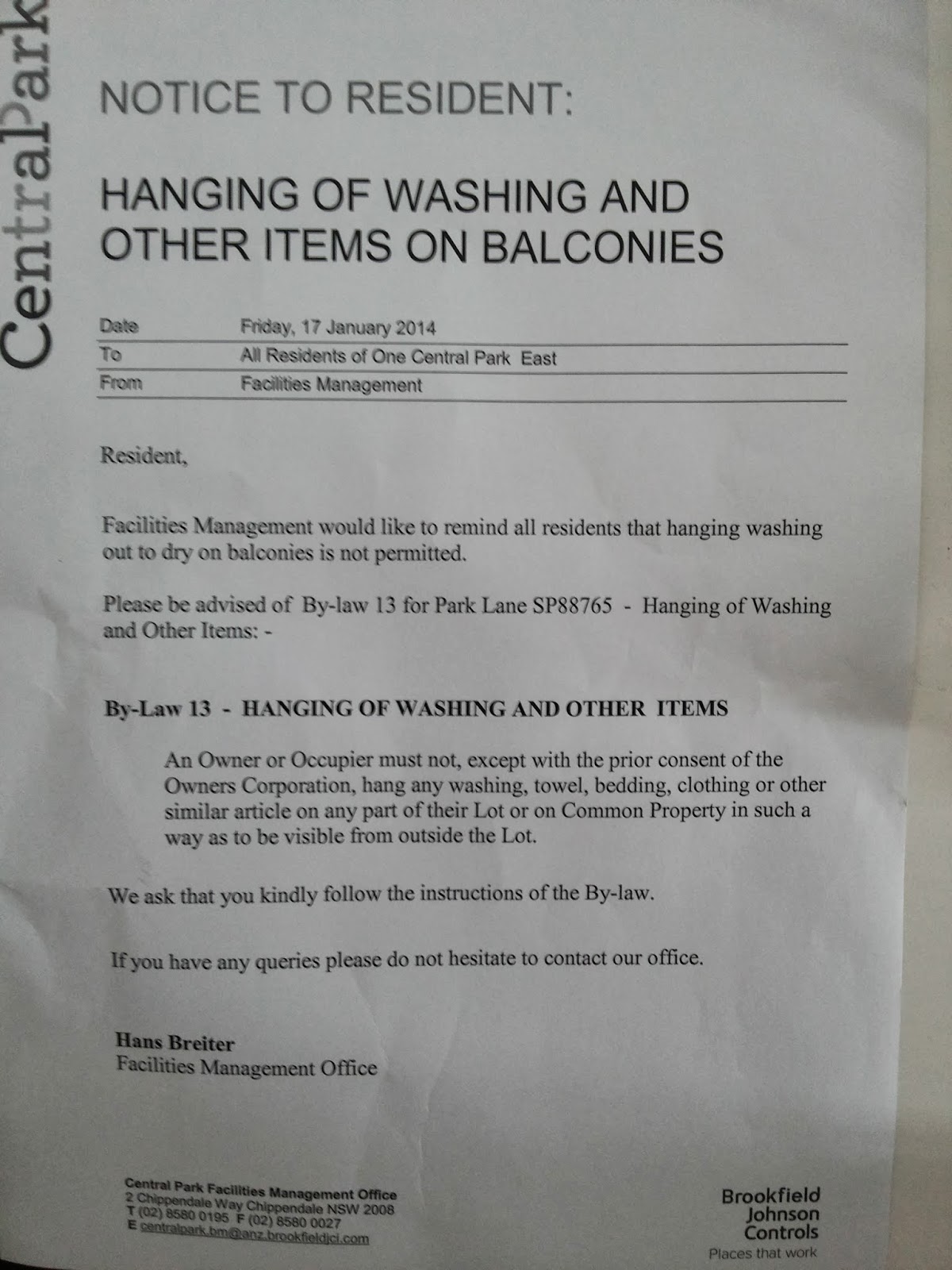 Hanging Underwear in Balcony is Not Allowed in Australia?