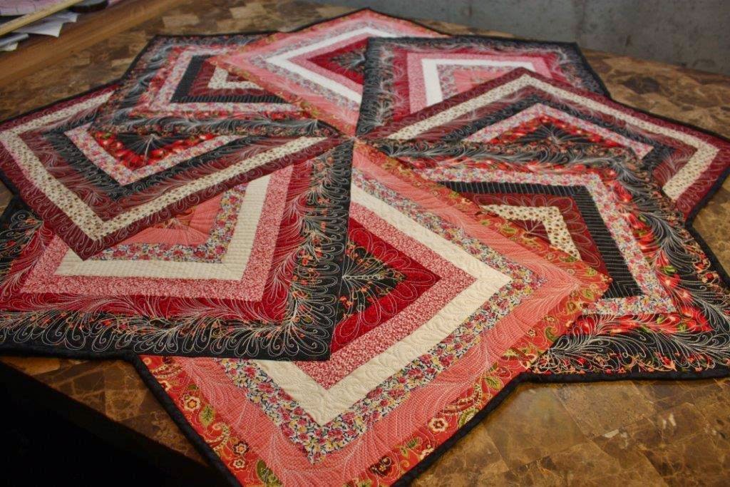 Sarah Lynn's Quilting Strata Star Table Topper, Completed