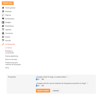 ¿Quieres permitir que los motores de búsqueda encuentren tu blog?