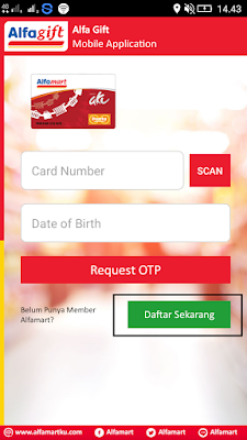 cara daftar kartu member dari hp android