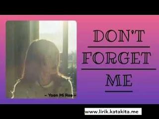 arti atau translate Lirik lagu Yoon Mi Rae - Don`t Forget Me