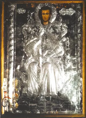 5. Φορητή εικόνα του Αγίου Προκοπίου από το ξυλόγλυπτο  τέμπλο του ομωνύμου Ιερού Ναού στο χωριό Ίππειος Λέσβου.