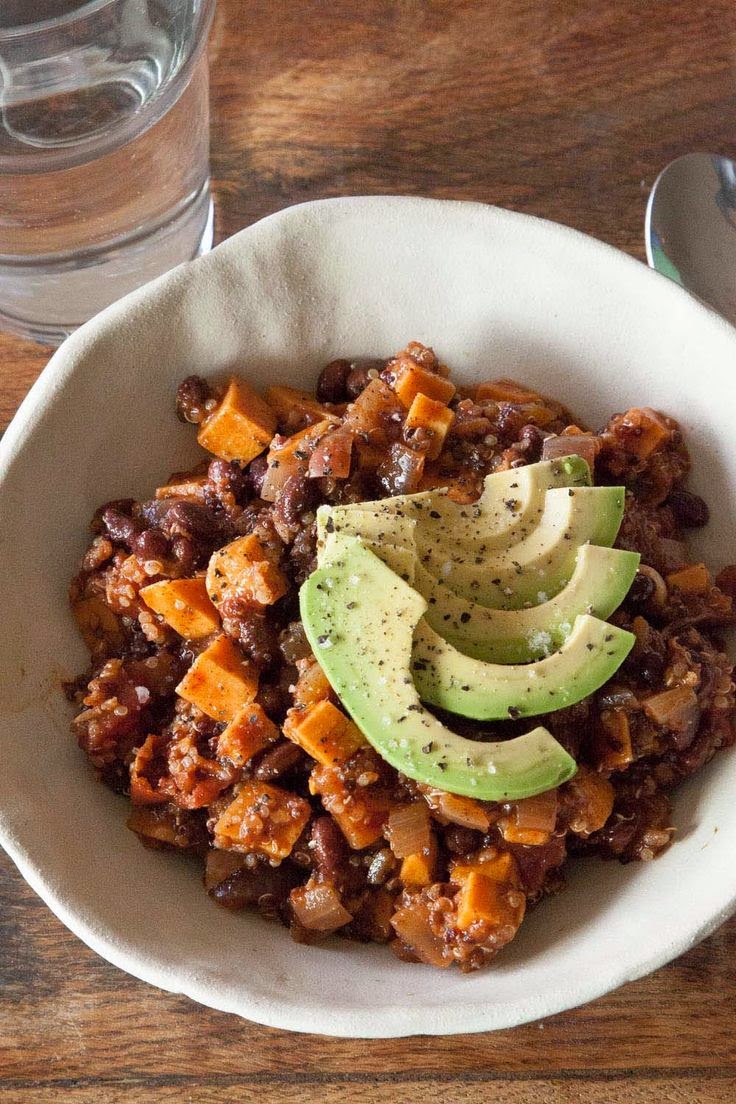 Veggie and dip Black Bean Sweet Potato Chili