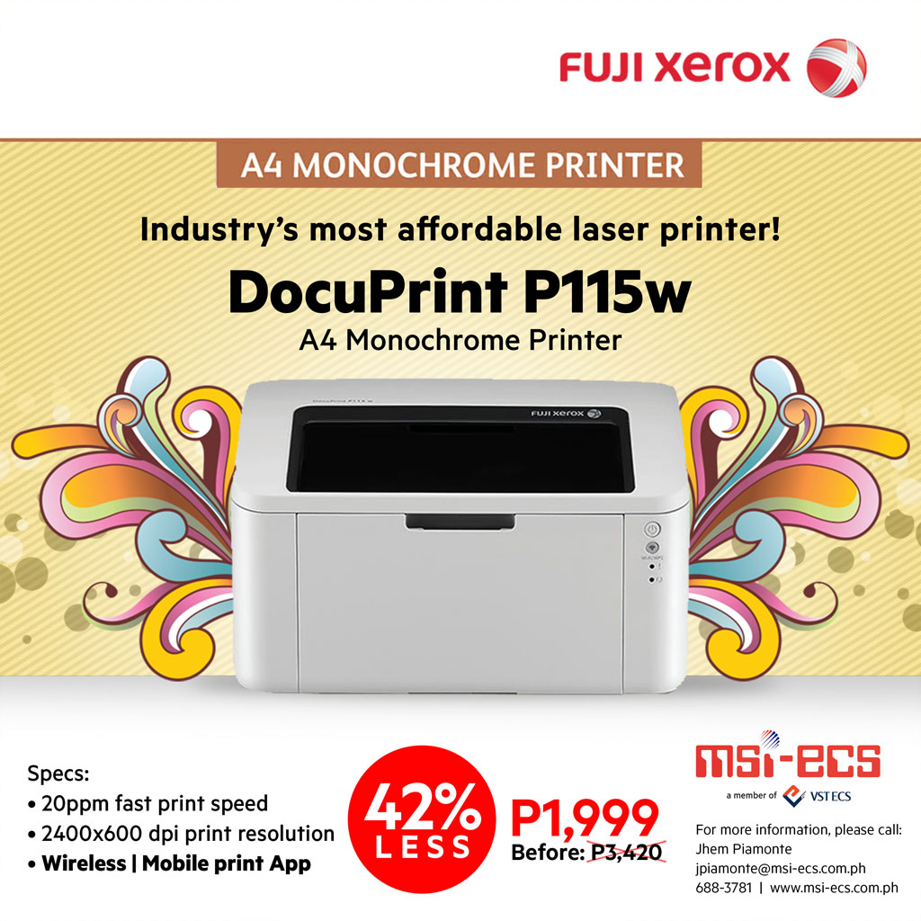 Affordable Fuji Xerox DocuPrint P115w printer now at Php1,999 only! | Geeky Pinas