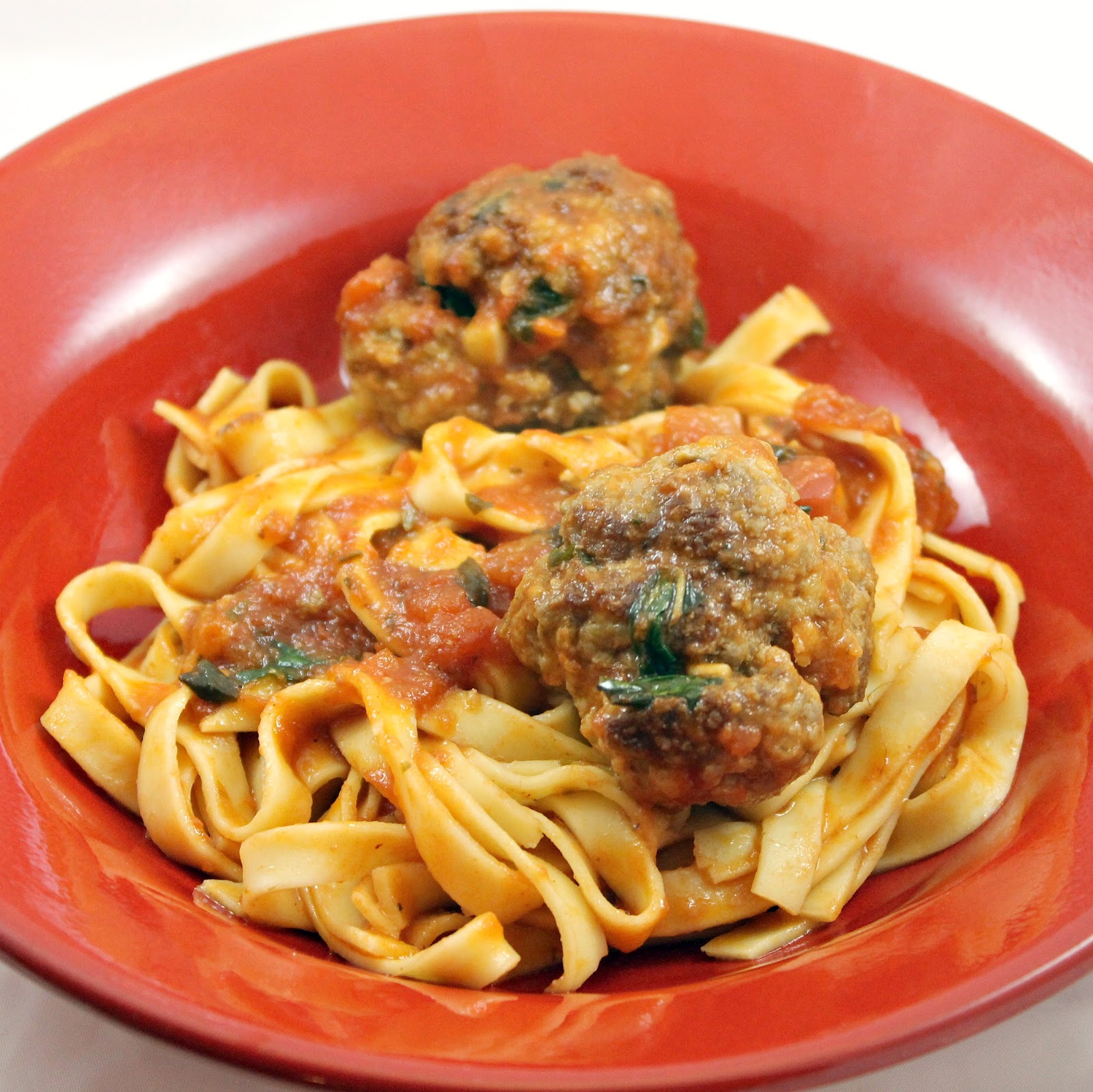 Garlicky Meatball Pasta with AvocadoButter Lettuce Salad I Can Cook That