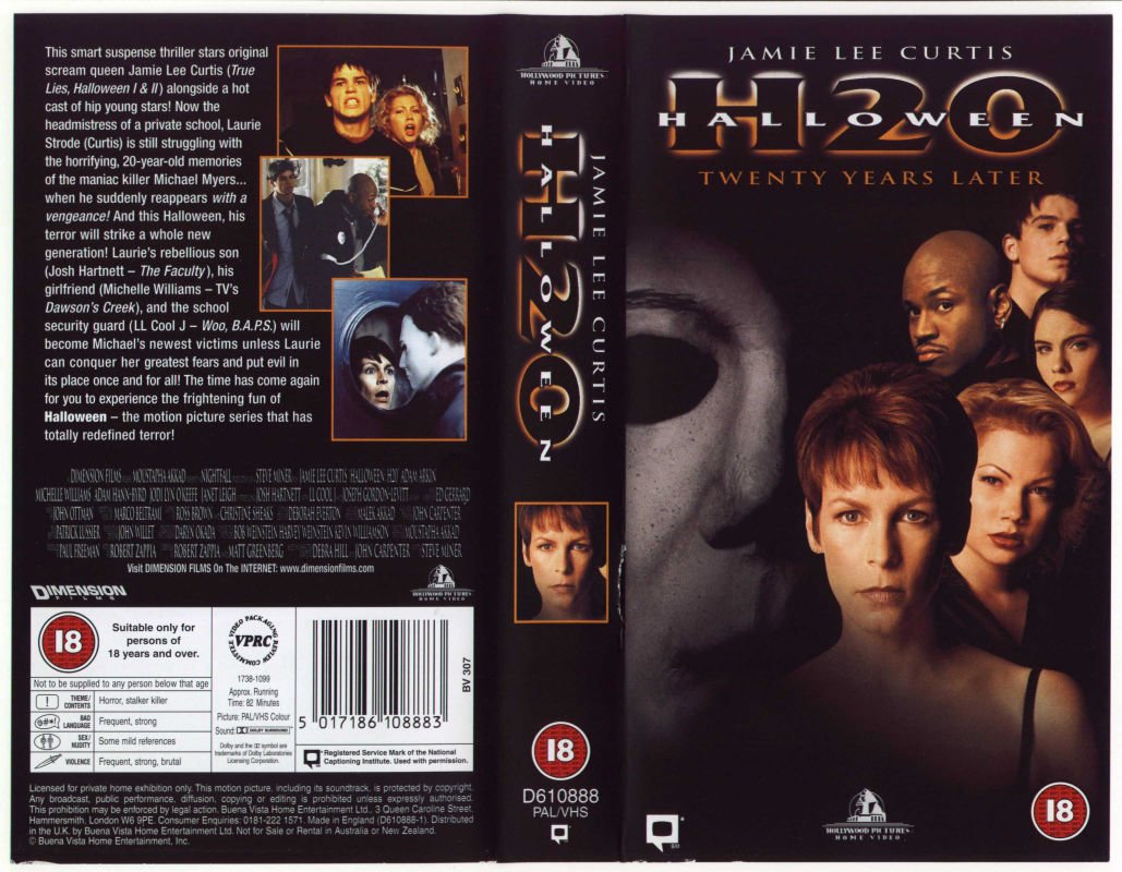 The Horrors Of Halloween Halloween H20 20 Years Later 1998 Vhs