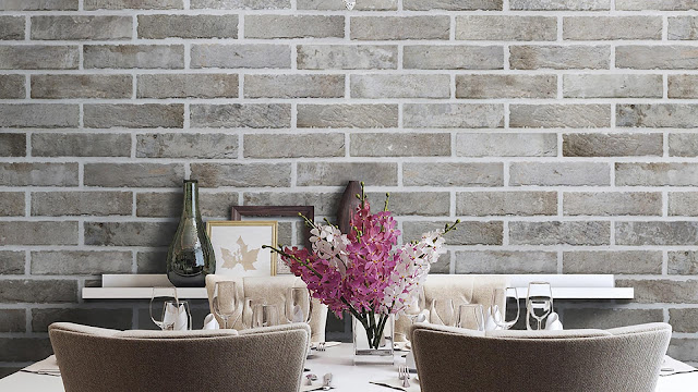 Brick finish wall tiles Tribeca in dining room