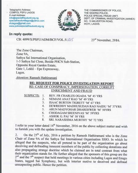 Ravi S Iyer Spiritual Nigerian Police Report On Muddenahalli Group police-character-certificate-chassis-ng