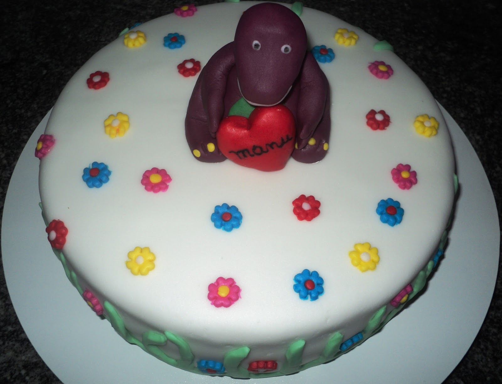 Marshmallow kit Festas Bolo Personalizado Barney Coberto com Pasta