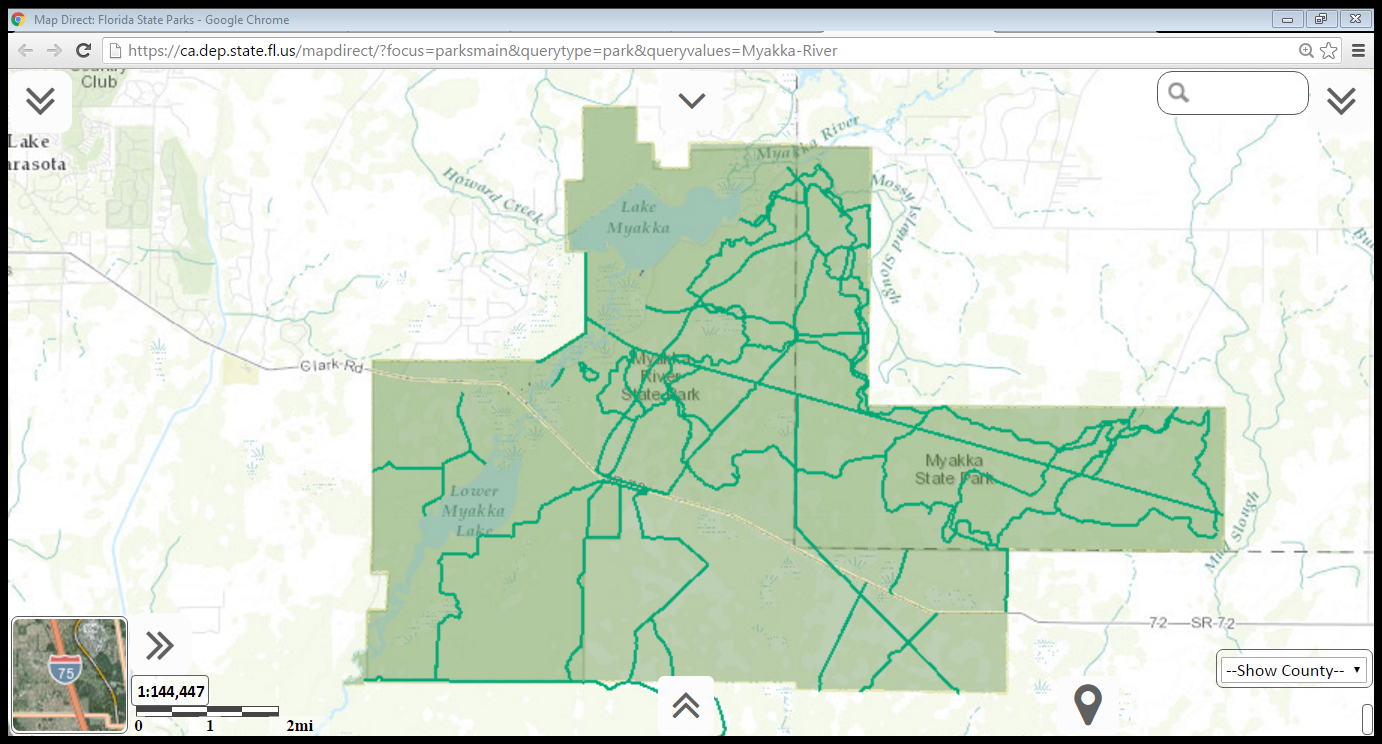 Sarasota Living Down the Myakka - Myakka%2BRiver%2BState%2BPark%2Bmap