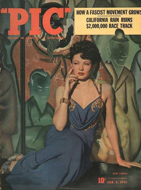 Gene Tierney on the cover of Pic Magazine, 6 January 1942 worldwartwo.filminspector.com