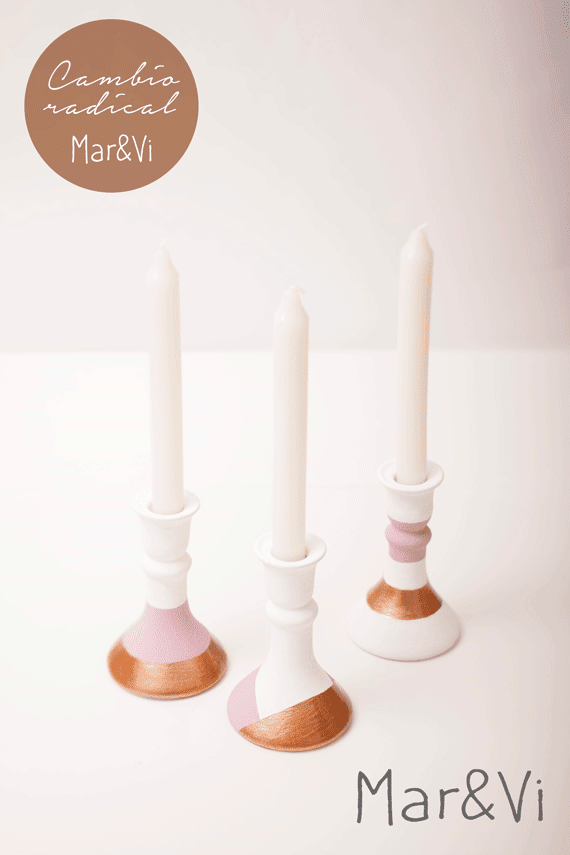 renovar candelabros de porcelana con pintura