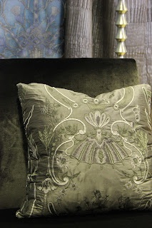 Embroidered silk cushion custom made, interior decorator brisbane, luxury homes, queenslands best homes