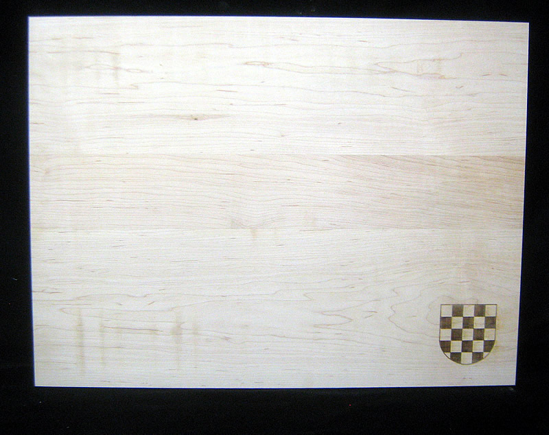 Splinters Woodworks Custom Cutting Board with Croatia Coat of Arms