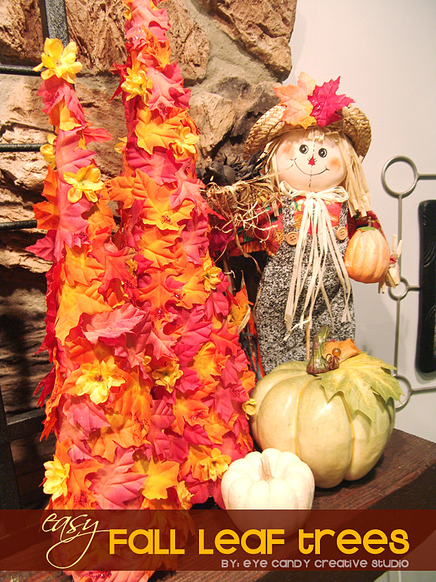 how to make a fall leaf tree, fall crafting, quick craft, fall leaves, mantwl decor