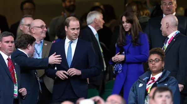 Kate Middleton attend the opening ceremony of the 2015 Rugby World Cup at Twickenham stadium