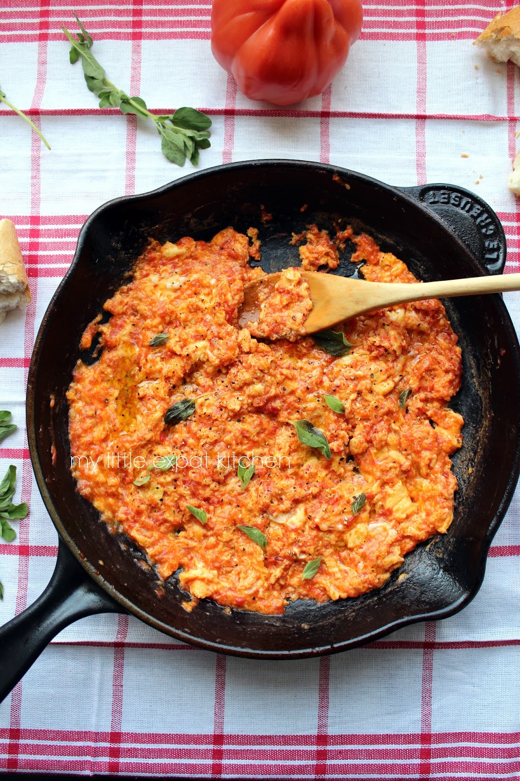 My Little Expat Kitchen Greek eggs with tomatoes aka Strapatsada aka