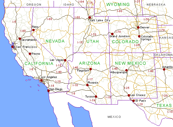 Acquire Map Of Southwest Usa Free Vector