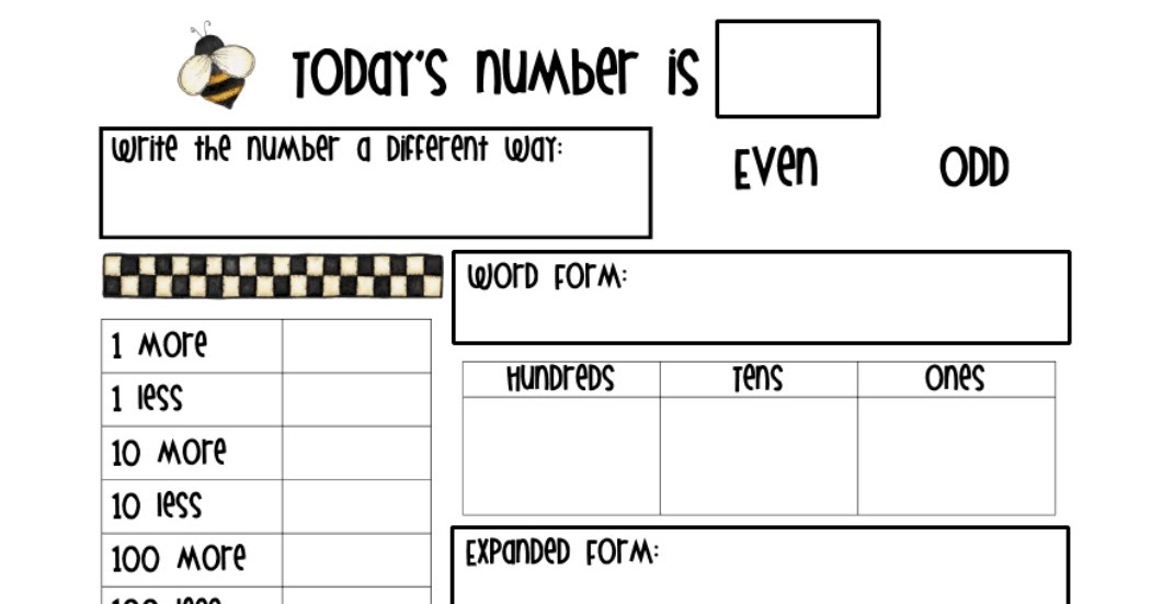 Lory's 2nd Grade Skills: Number of the Day