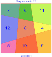 order 3 area magic square solution 1 sequence 4 to 12