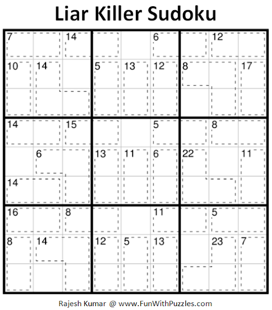 Liar Killer Sudoku Puzzle (Daily Sudoku League #190)