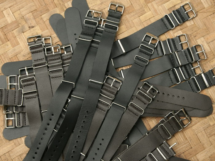 (For Sale) Nato Leather Strap 18, 20 dan 22 mmm Black and Brown