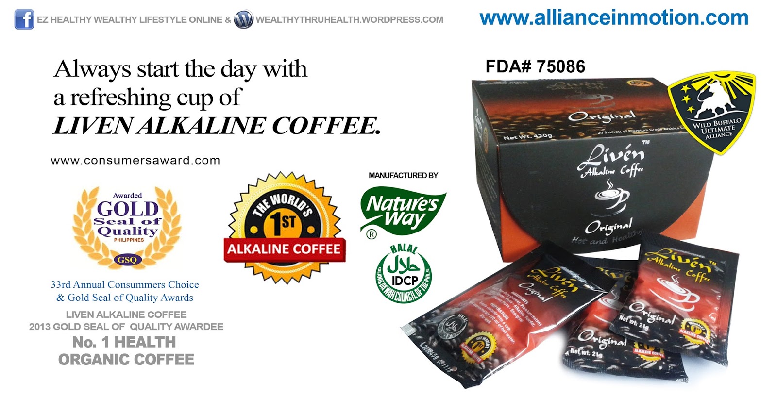 Noemi Santos Magalong Liven Alkaline Coffee Cappuccino