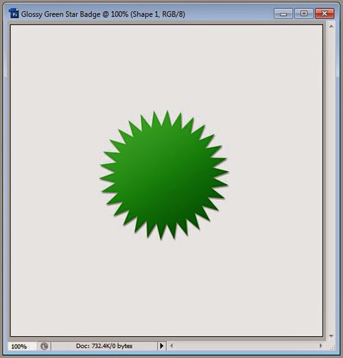 Create Green Glossy Star Badge
