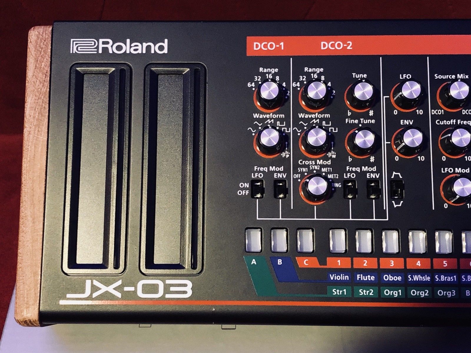 MATRIXSYNTH Roland JX03 Boutique Synth w/ Oak Wood Side Panels