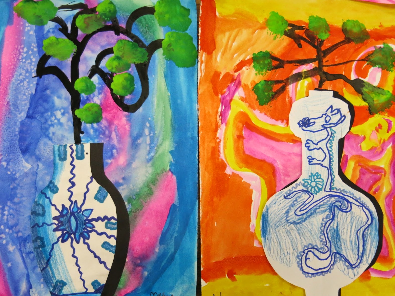 Cassie Stephens In the Art Room Ming Vase Still Life with Third Grade